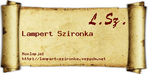 Lampert Szironka névjegykártya